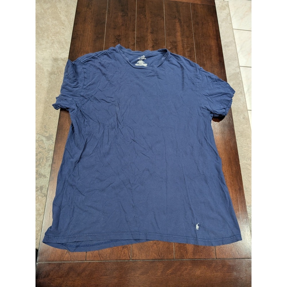Polo Men's Blue T-Shirt Short Sleeve Crewneck Classic Fit Pullover Cotton Size L